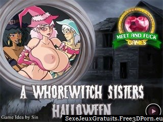 Jeu flash du porno - sœurs de sorcières Putain Halloween