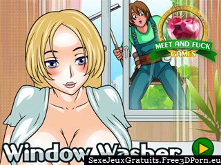 Fille sexy de Spy dans Window Washer voyeur jeu de sexe